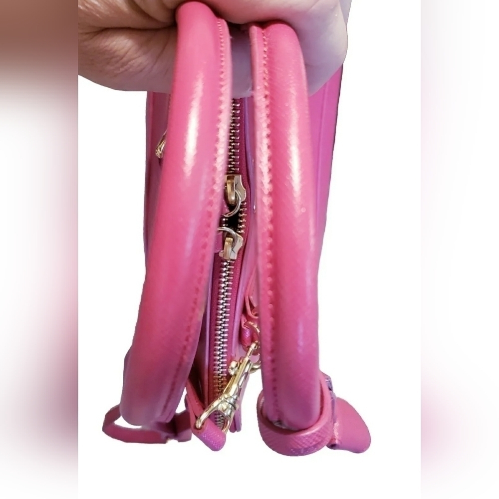 Samantha Thavasa Pink Handbag purse with handles & strap gold lock & keys EUC - Picture 12 of 16